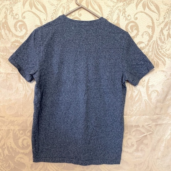 Express Mens V-Neck T-Shirt Size M Short Sleeve Casual Tee Heather Blue - Picture 5 of 5